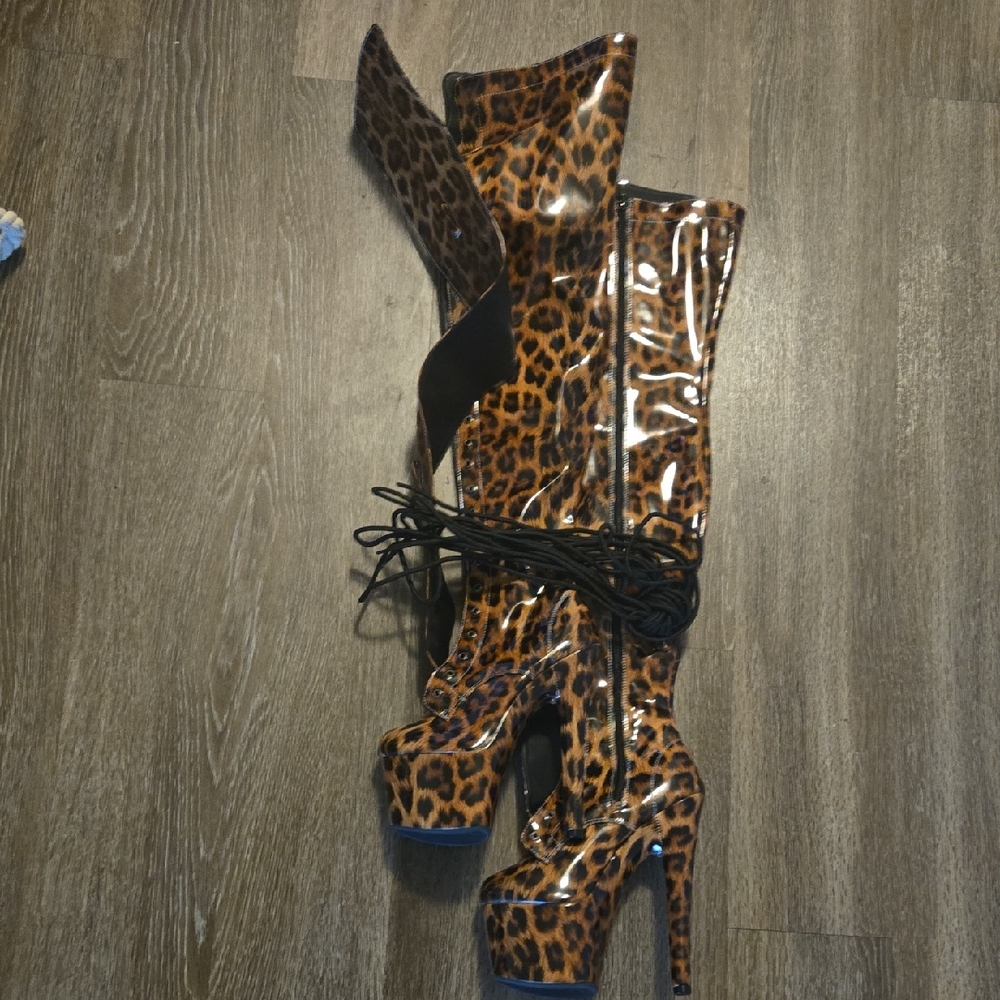 Leopard Print Platform Boots